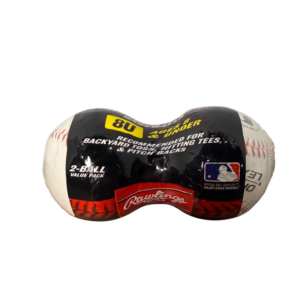 Rawlings R8U 8U Recreational Practice Baseballs 2 Ball Pack New Sealed